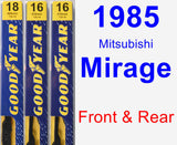 Front & Rear Wiper Blade Pack for 1985 Mitsubishi Mirage - Premium