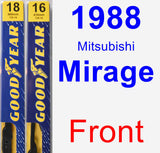 Front Wiper Blade Pack for 1988 Mitsubishi Mirage - Premium