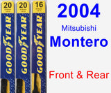 Front & Rear Wiper Blade Pack for 2004 Mitsubishi Montero - Premium