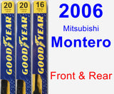 Front & Rear Wiper Blade Pack for 2006 Mitsubishi Montero - Premium