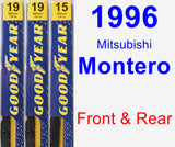 Front & Rear Wiper Blade Pack for 1996 Mitsubishi Montero - Premium