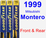 Front & Rear Wiper Blade Pack for 1999 Mitsubishi Montero - Premium