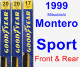 Front & Rear Wiper Blade Pack for 1999 Mitsubishi Montero Sport - Premium