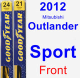 Front Wiper Blade Pack for 2012 Mitsubishi Outlander Sport - Premium