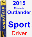 Driver Wiper Blade for 2015 Mitsubishi Outlander Sport - Premium