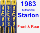 Front & Rear Wiper Blade Pack for 1983 Mitsubishi Starion - Premium