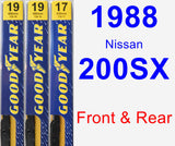 Front & Rear Wiper Blade Pack for 1988 Nissan 200SX - Premium