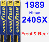 Front & Rear Wiper Blade Pack for 1989 Nissan 240SX - Premium