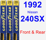 Front & Rear Wiper Blade Pack for 1992 Nissan 240SX - Premium