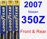 Front & Rear Wiper Blade Pack for 2007 Nissan 350Z - Premium