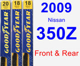 Front & Rear Wiper Blade Pack for 2009 Nissan 350Z - Premium