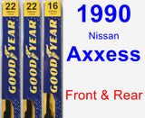 Front & Rear Wiper Blade Pack for 1990 Nissan Axxess - Premium