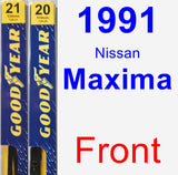 Front Wiper Blade Pack for 1991 Nissan Maxima - Premium