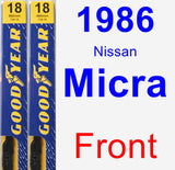 Front Wiper Blade Pack for 1986 Nissan Micra - Premium