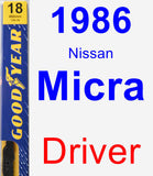 Driver Wiper Blade for 1986 Nissan Micra - Premium