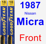 Front Wiper Blade Pack for 1987 Nissan Micra - Premium