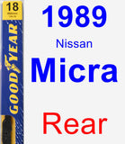 Rear Wiper Blade for 1989 Nissan Micra - Premium