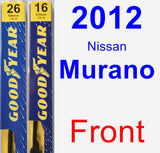 Front Wiper Blade Pack for 2012 Nissan Murano - Premium