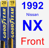 Front Wiper Blade Pack for 1992 Nissan NX - Premium