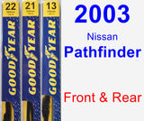 Front & Rear Wiper Blade Pack for 2003 Nissan Pathfinder - Premium