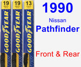 Front & Rear Wiper Blade Pack for 1990 Nissan Pathfinder - Premium