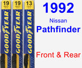 Front & Rear Wiper Blade Pack for 1992 Nissan Pathfinder - Premium