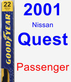 Passenger Wiper Blade for 2001 Nissan Quest - Premium