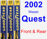 Front & Rear Wiper Blade Pack for 2002 Nissan Quest - Premium