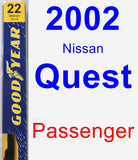 Passenger Wiper Blade for 2002 Nissan Quest - Premium