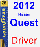 Driver Wiper Blade for 2012 Nissan Quest - Premium