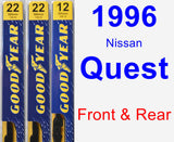 Front & Rear Wiper Blade Pack for 1996 Nissan Quest - Premium