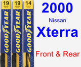 Front & Rear Wiper Blade Pack for 2000 Nissan Xterra - Premium