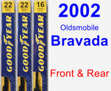 Front & Rear Wiper Blade Pack for 2002 Oldsmobile Bravada - Premium