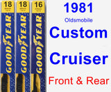 Front & Rear Wiper Blade Pack for 1981 Oldsmobile Custom Cruiser - Premium