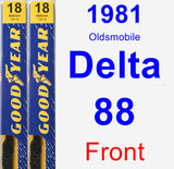 Front Wiper Blade Pack for 1981 Oldsmobile Delta 88 - Premium