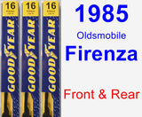 Front & Rear Wiper Blade Pack for 1985 Oldsmobile Firenza - Premium