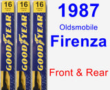 Front & Rear Wiper Blade Pack for 1987 Oldsmobile Firenza - Premium