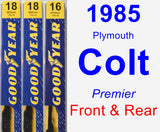 Front & Rear Wiper Blade Pack for 1985 Plymouth Colt - Premium