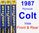 Front & Rear Wiper Blade Pack for 1987 Plymouth Colt - Premium