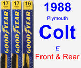 Front & Rear Wiper Blade Pack for 1988 Plymouth Colt - Premium