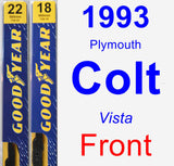 Front Wiper Blade Pack for 1993 Plymouth Colt - Premium