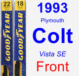 Front Wiper Blade Pack for 1993 Plymouth Colt - Premium