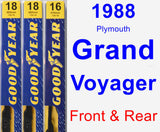 Front & Rear Wiper Blade Pack for 1988 Plymouth Grand Voyager - Premium