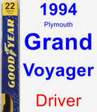 Driver Wiper Blade for 1994 Plymouth Grand Voyager - Premium