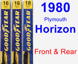 Front & Rear Wiper Blade Pack for 1980 Plymouth Horizon - Premium