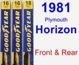 Front & Rear Wiper Blade Pack for 1981 Plymouth Horizon - Premium