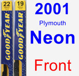 Front Wiper Blade Pack for 2001 Plymouth Neon - Premium