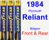 Front & Rear Wiper Blade Pack for 1984 Plymouth Reliant - Premium