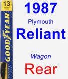 Rear Wiper Blade for 1987 Plymouth Reliant - Premium