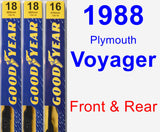 Front & Rear Wiper Blade Pack for 1988 Plymouth Voyager - Premium